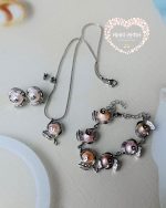 Mukta Glow Combo Set, Bracelet Necklace, Stud Earrings - Image 3